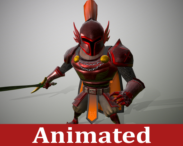 Cartoon Medieval Knight 3D Model