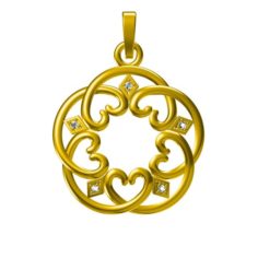 Jewelry 3D CAD Model For Heart Design Pendant 3D Print Model