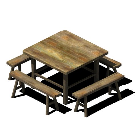 Tables and chairs combination 3D Model