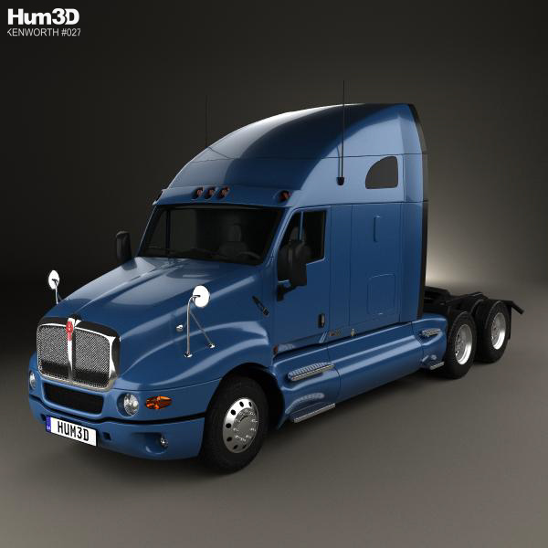 Kenworth T2000 Sleeper Cab Tractor Truck 2010 3D Model