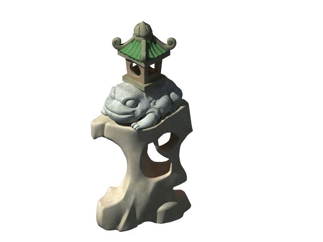 Cartoon city – lake decoration stone carving 3D Model