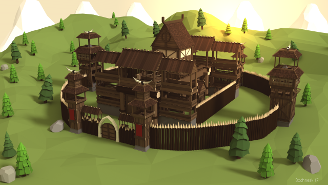 Viking Outpost 3D Model