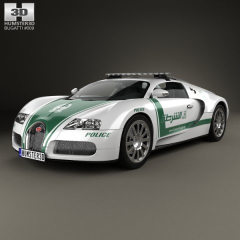 Bugatti Veyron Police Dubai 2014 3D Model