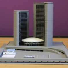 Multi-Color Toronto City Hall 3D Print Model