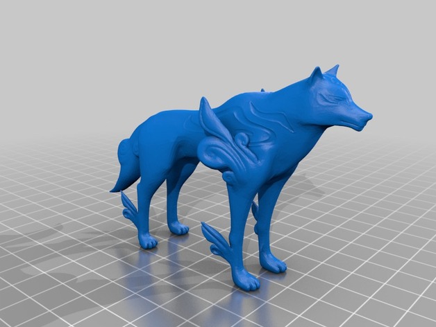 Okami Amaterasu – Thicker tail for printing 3D Print Model