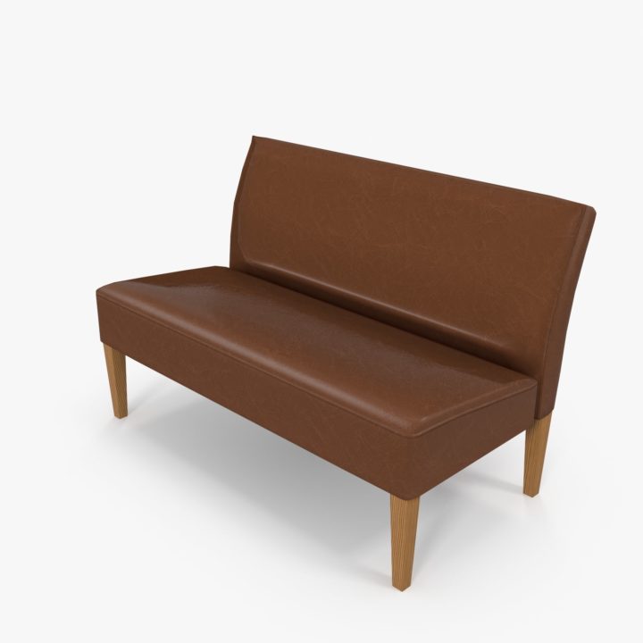 Armless Loveseat Leather 3D Model