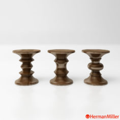 Hermanmiller_Eames Walnut Stools 3D Model