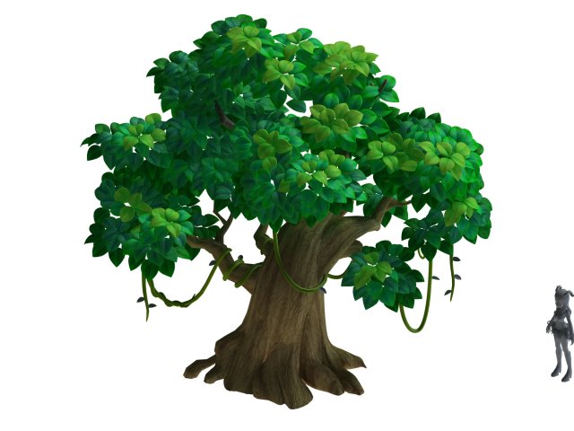Cartoon forest – big tree 01 3D Model
