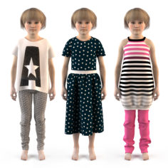 3D Group of children, child, boy, girl, playroom, children’s room 3 3D Model