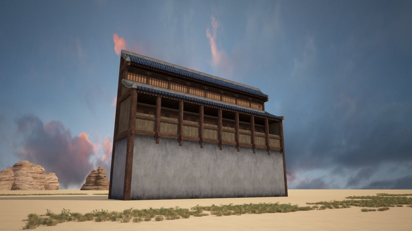 3D model A 3D model of a skyscraper in an ancient city 3D Model
