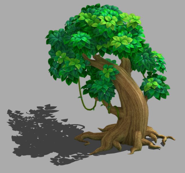 Cartoon forest – big tree 02 3D Model
