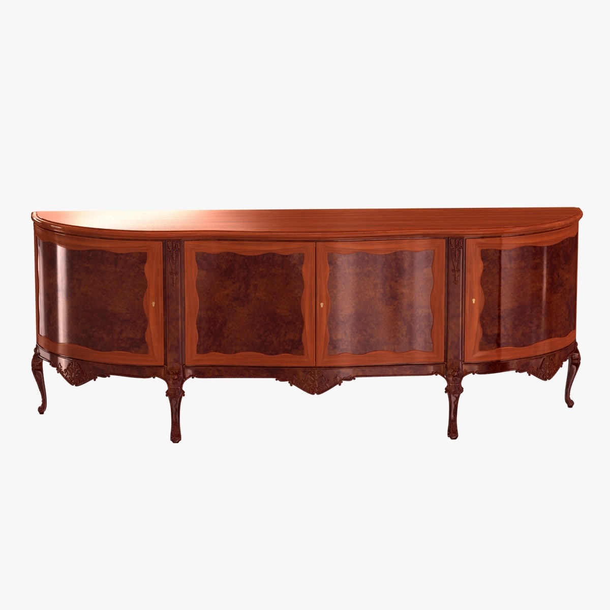 ITALIAN XV CHIPPENDALE SIDEBOARD SERVER BURL CIRCA 1920 3D Model