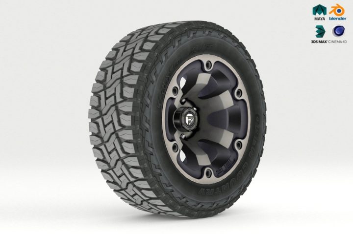 Off Road wheel and tire 2 3D Model