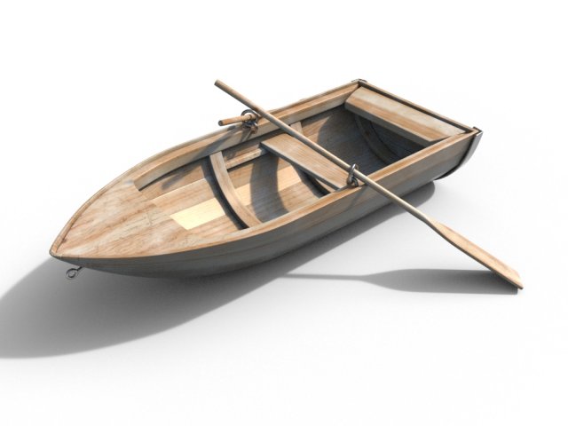 Wooden Boat 3D Model