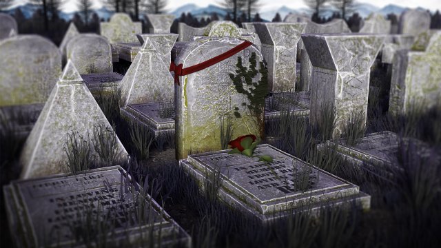 Graveyard Props Package VR ready-Optimized 3D Model