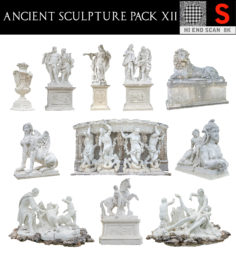 3D Ancient Sculpture Pack 12 3D Model