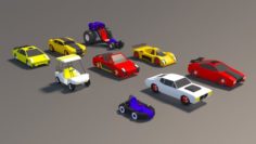 Low Poly Car Pack 01 3D Model