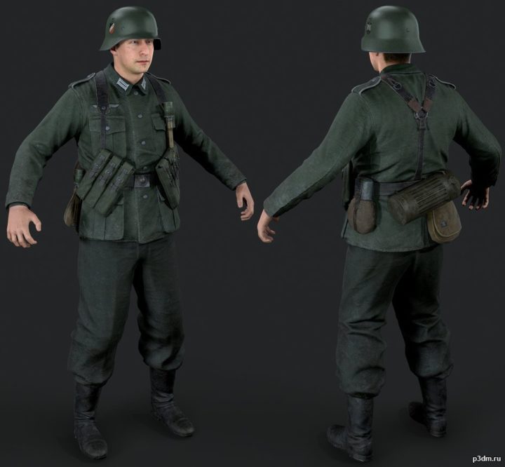 German Infantry 3D Model