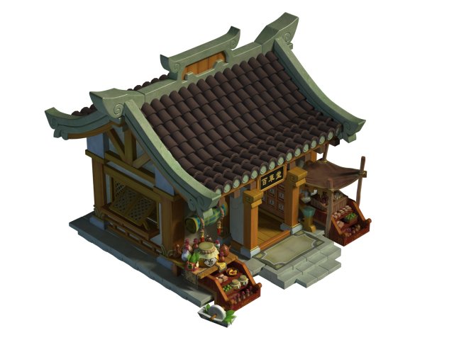 Ancient Capital Building – Drugstore 02 3D Model