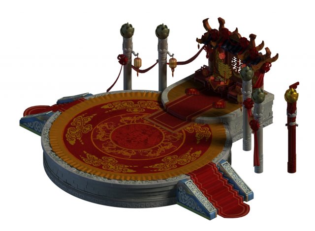 Ancient Capital Building – Wedding Table 3D Model