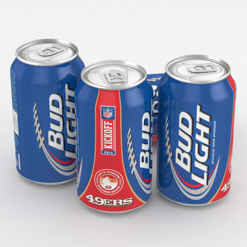 Beer Can Bud Light Football 2014 49er 12 fl oz 3D Model