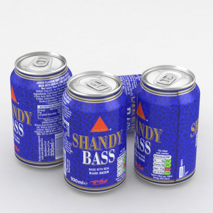 Beverage Can Shandy Bass 330ml 3D model 3D Model