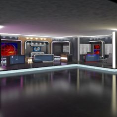 Virtual TV Studio News Set 16 3D Model