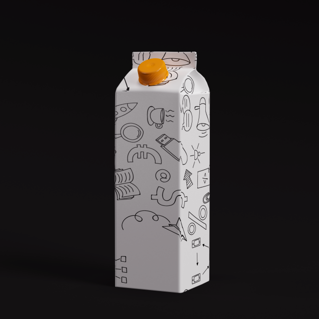 Juice and Milk TetraPack 3D Model