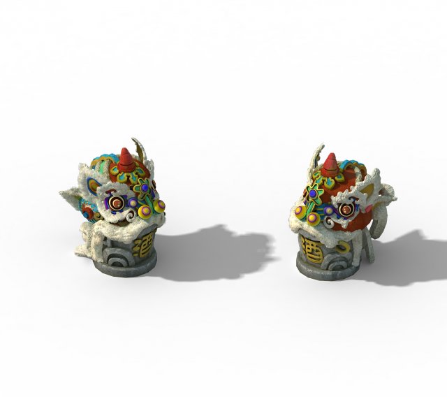 Jiaxing City – lion head stone 3D Model