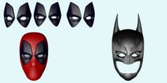 Batman Helmet and Deadpool Mask Mask Deadpool has four kinds of eyes Eyes replaceable 3D Model
