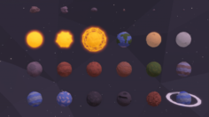 Low Poly Planets Pack 3D Model