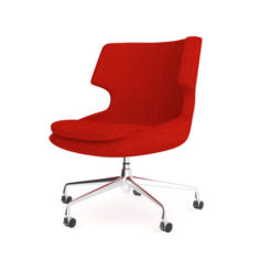 Red Fabric Swivel Chair 3D Model