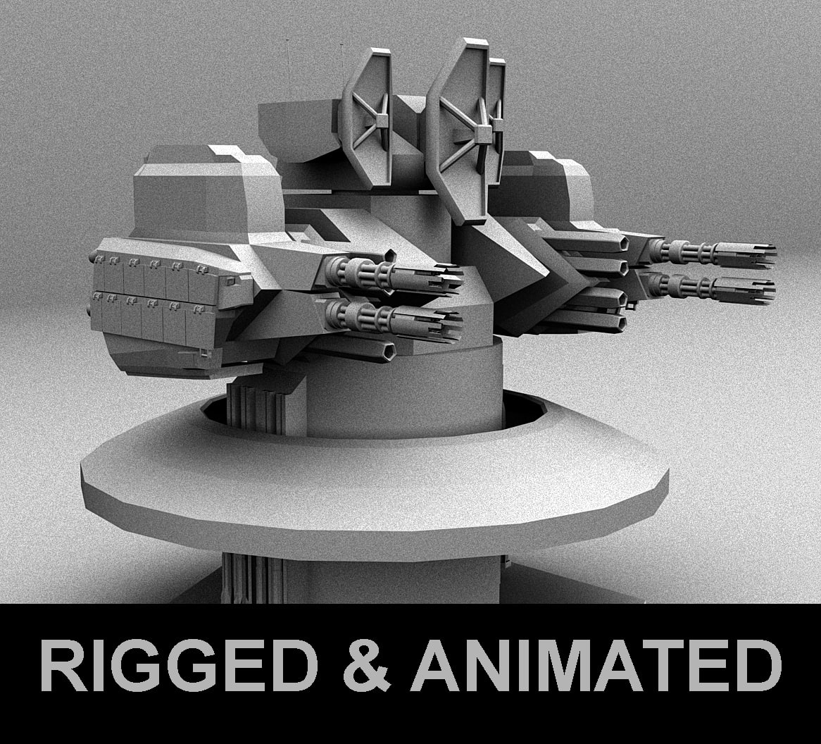 3D CIWS Turret 3D Model