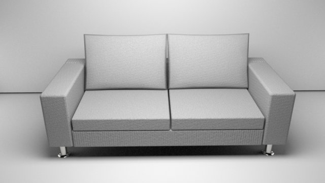 Standard Grey Sofa 3D Model