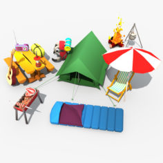 Low Poly Camping Pac 3D 3D Model