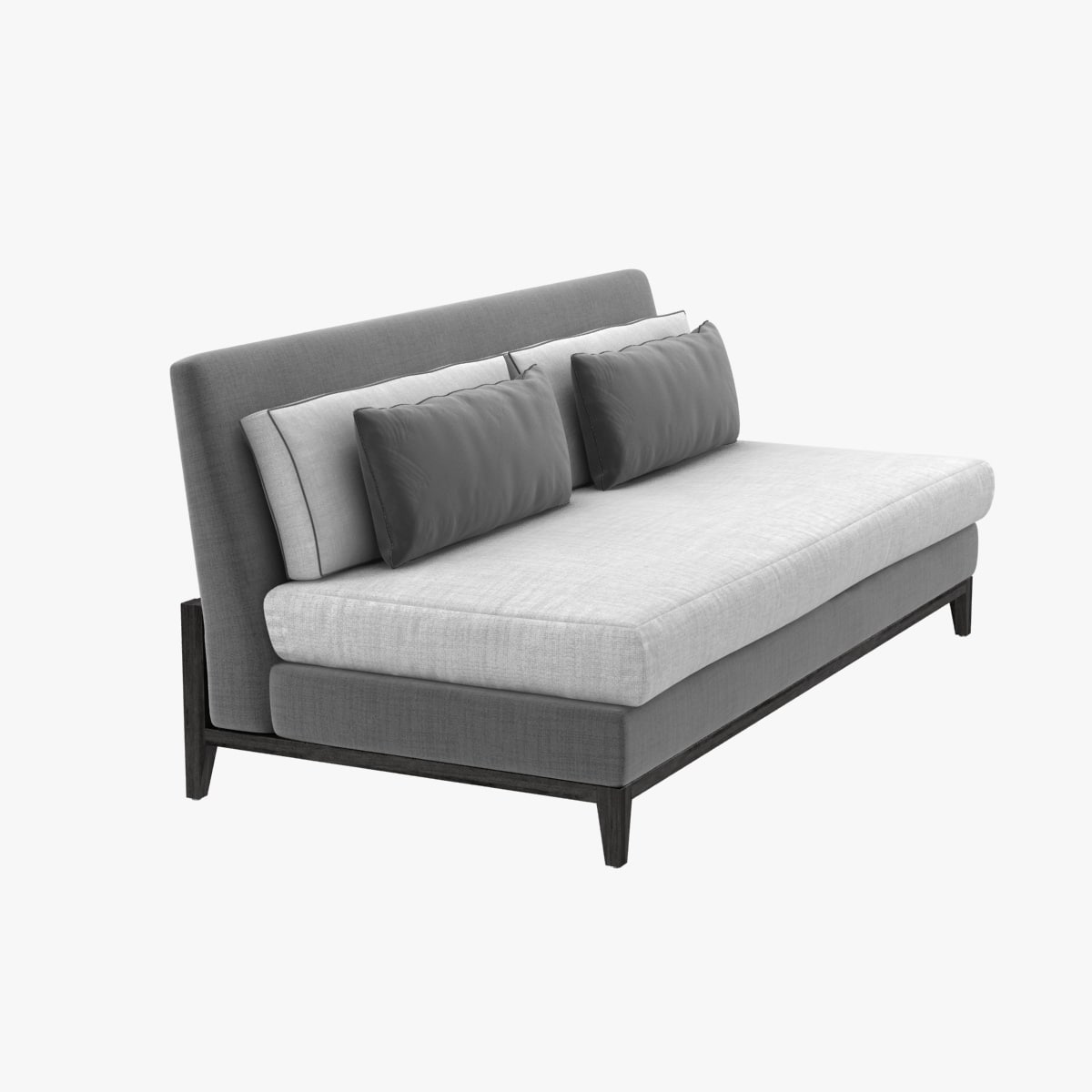 Custom made armless sofa with pillows 3D Model 3DHunt.co