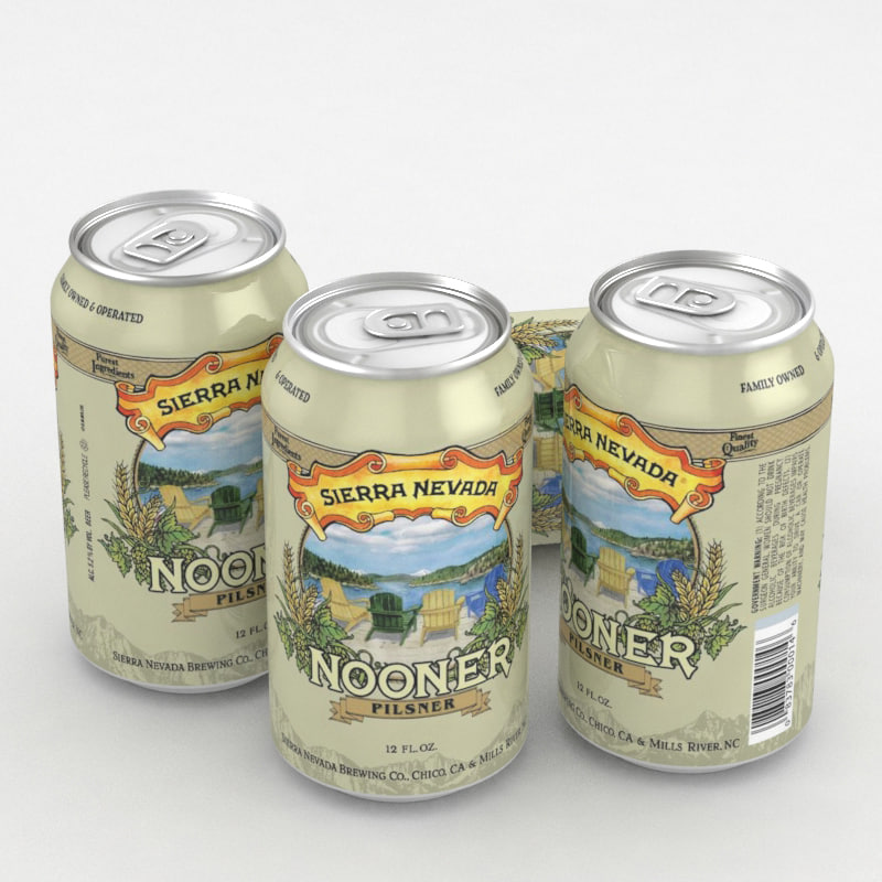 Beer Can Sierra Nevada Nooner Pilsner 12fl oz 3D Model