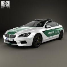 BMW 6 Series M6 F13 GranCoupe Police Dubai 2014 3D Model