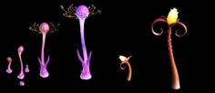 Forest – strange plants 3D Model