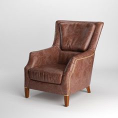 Vray Ready Leather Arm Chair 3D Model