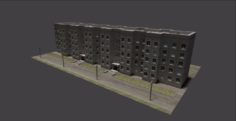 3D Concrete building 3D Model