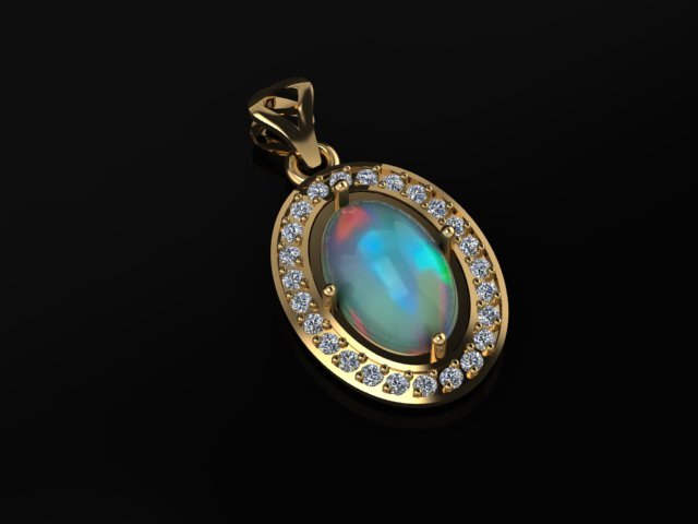Opal necklace 3D Model