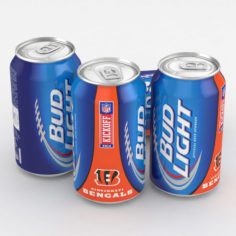 3D Beer Can Bud Light Football 2014 Bengals 12 fl oz model 3D Model