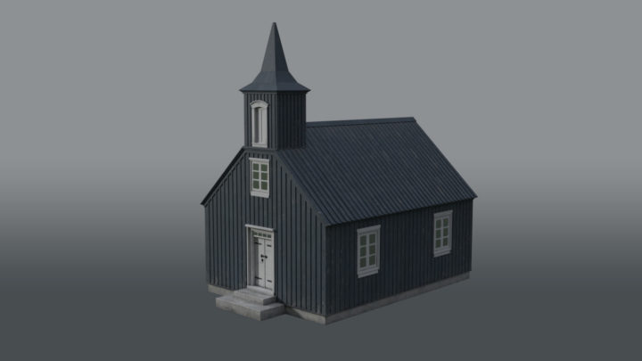 Hill Church 3D model 3D Model