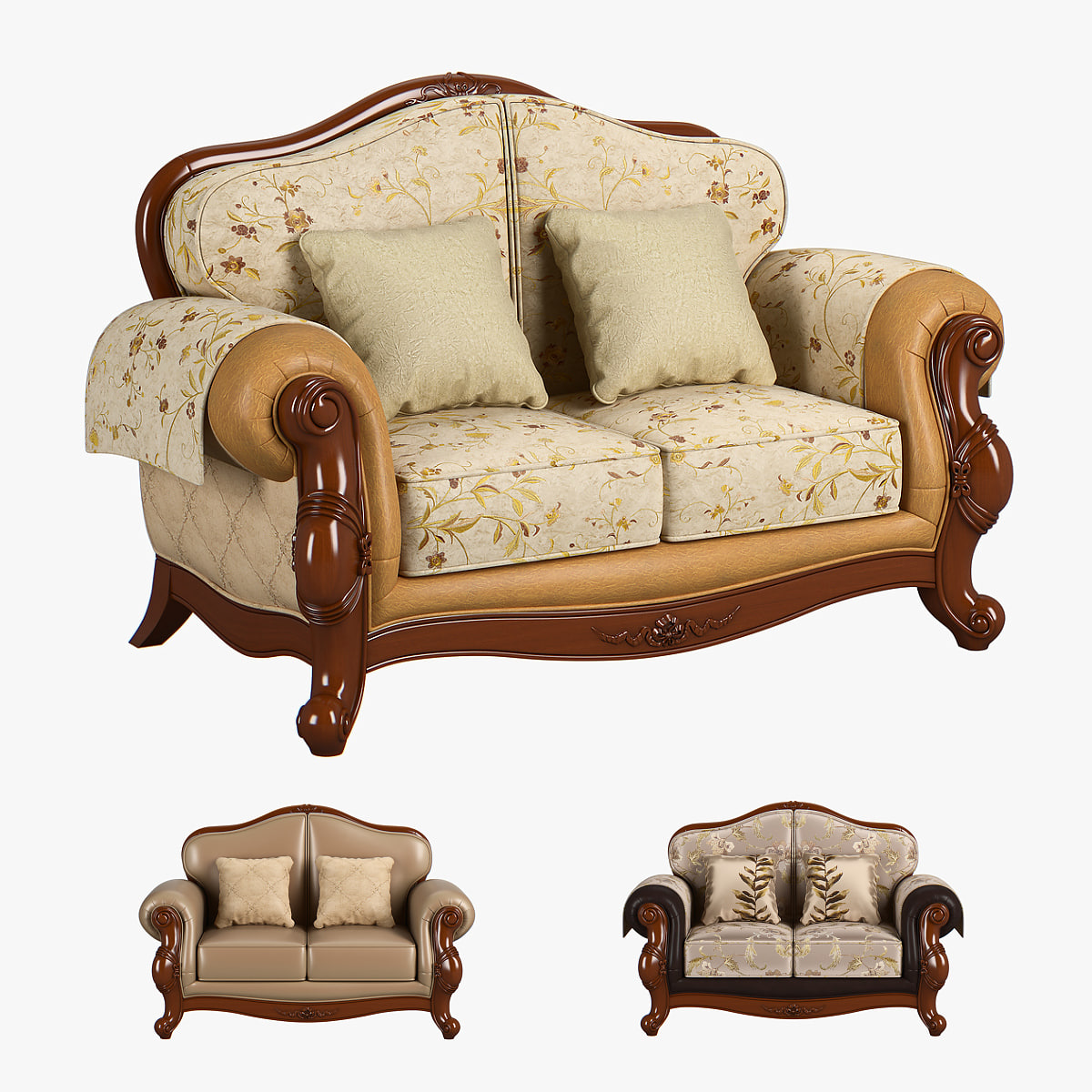 2301 Carpenter Sofa C 2seats 1745x974x1020 3D Model 3DHunt.co