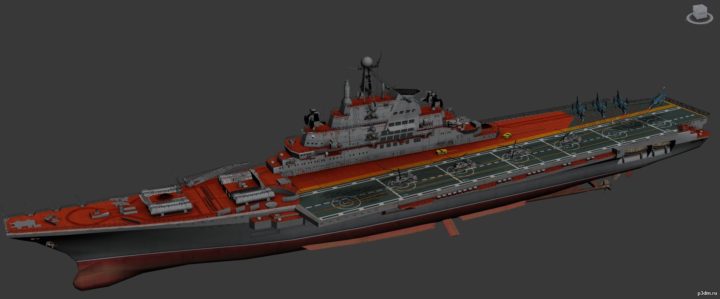 Kiev-class aircraft carrier 3D Model