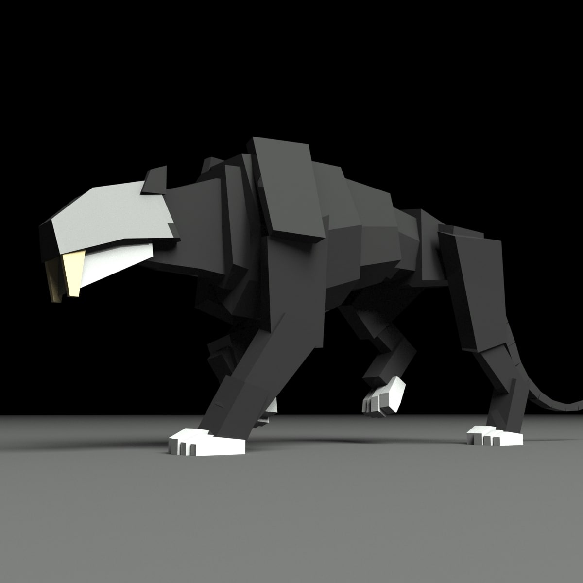 Boxy Saber Tooth Tiger 3D model Free 3D Model