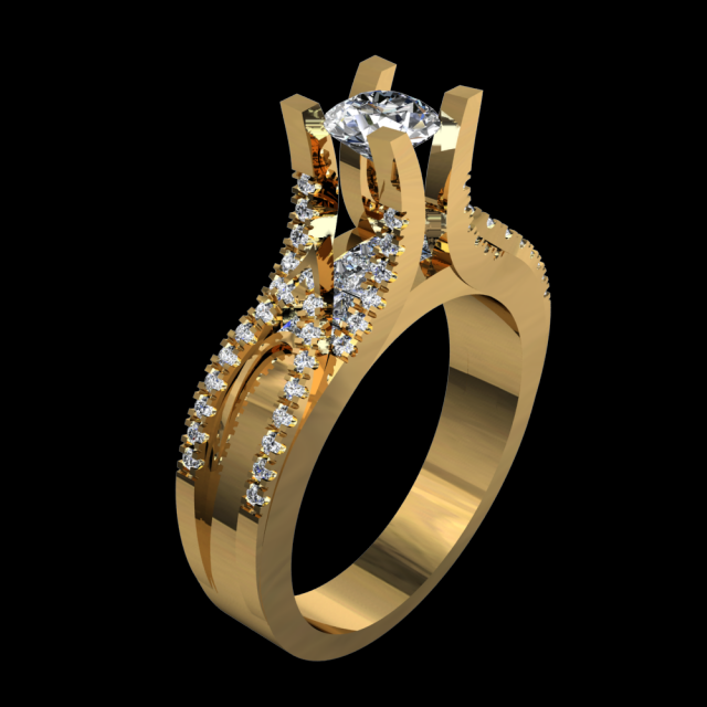 DIAMOND RING GOLD 18K Free 3D Model