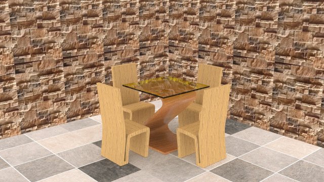 Simple Ploy Chair Table 3D Model