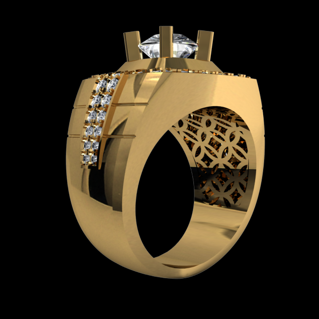 DIAMOND GOLD 18K RING 3D Model